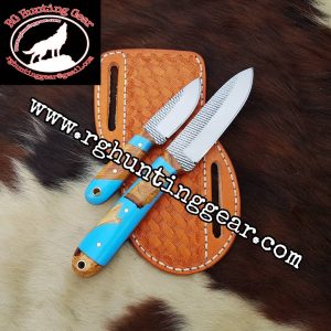 Custom Handmade Rasp Steel Cowboy knives set