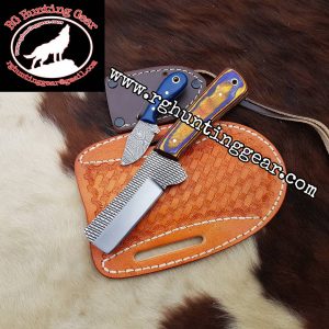 Custom Handmade Rasp Steel Bull Cutter knife With Mini Knife As A Gift