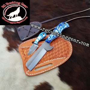 Custom Handmade Rasp Steel Bull Cutter knife With Mini Knife As A Gift