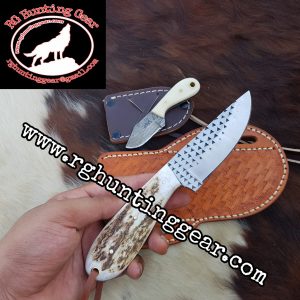 Custom Handmade Rasp Steel Cowboy And Skinner knife With Mini Knife As A Gift