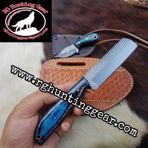 Custom Handmade Rasp Steel Bull Cutter knife With Mini Knife As A Gift