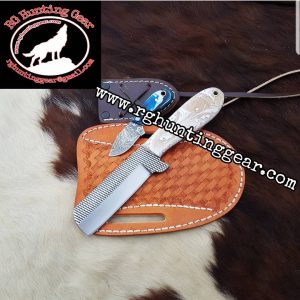 Custom Handmade Rasp Steel Bull Cutter knife With Mini Knife As A Gift